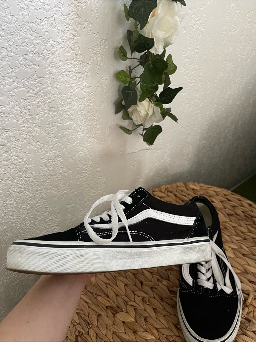 Vans Black & White Old Skool Skate Sneakers - Picture 4 of 8